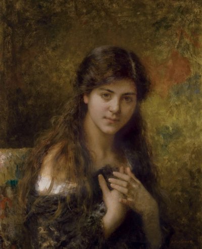 Retrato, de, um, menina jovem de Alexei Harlamov